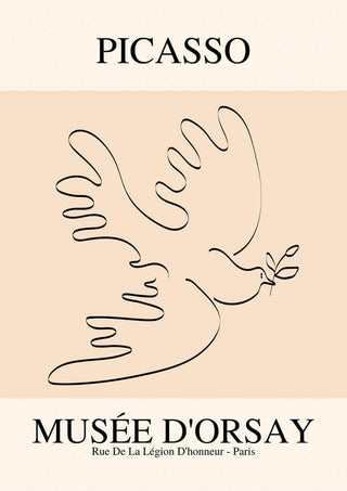 Picasso-geïnspireerde vogel van de vrede poster