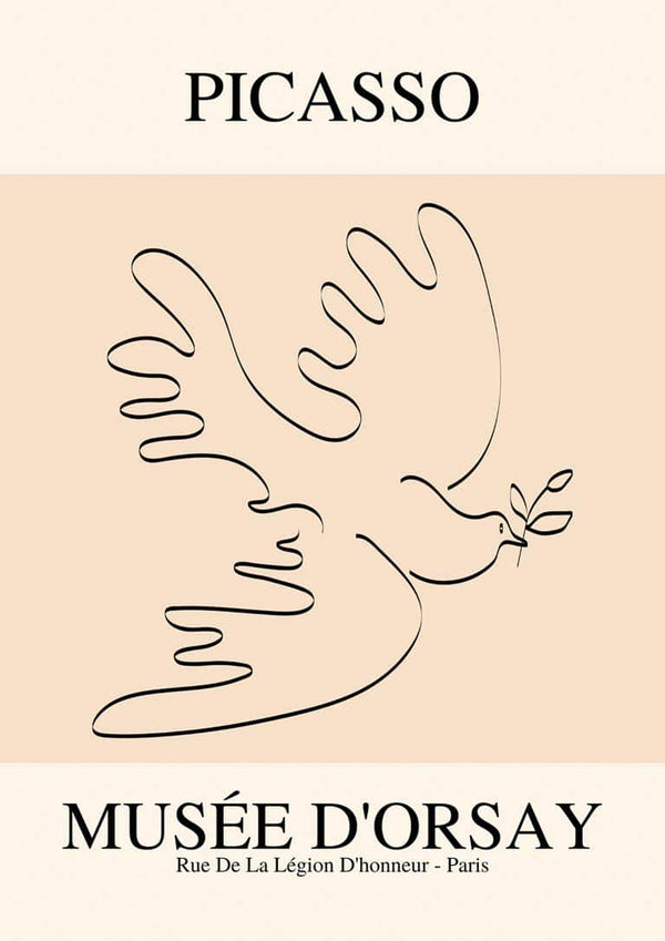 Affiche oiseau de paix inspirée de Picasso