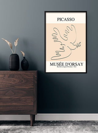 Picasso-geïnspireerde vogel van de vrede poster
