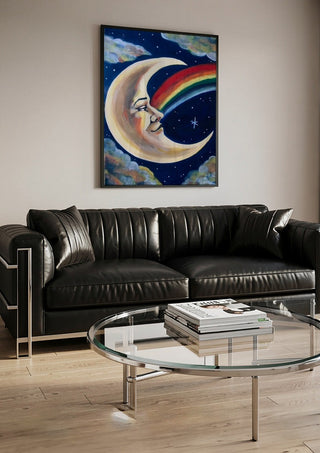 Moon and Rainbow - Art By Biba