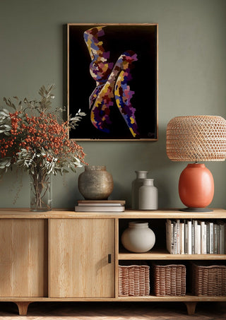 Mosaic Nude in Violet - Art By Biba