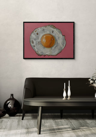 Fried Egg on Pink - Art By Biba