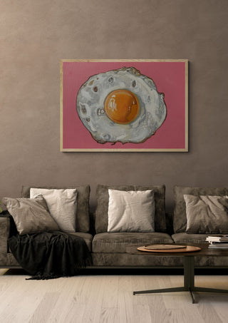 Fried Egg on Pink - Art By Biba
