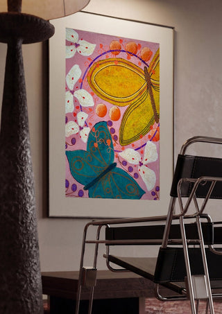 Gentle things by LGDyrby framed in a dim room beside a tubular steel chair