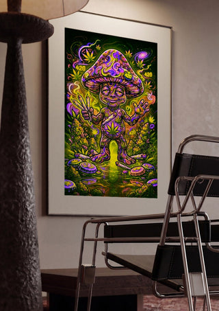 420 Mushroom by BunteBeute framed in a dim room beside a tubular steel chair