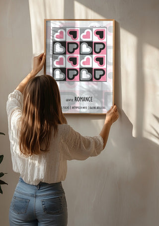 Gentle Romance - Priority Signal by Amadeus Fuchs being hung on a sunlit wall