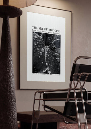 after the rain II by hazelart framed in a dim room beside a tubular steel chair