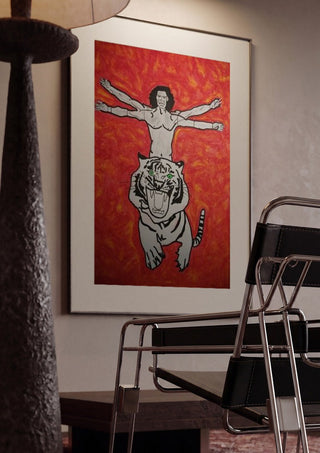 Es gibt dich zweimal by Olaf Baier framed in a dim room beside a tubular steel chair