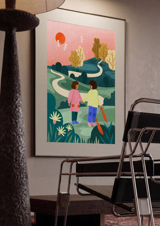 Friends Walking Winding Path - Bea Müller