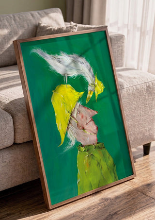 Whimsical Man with Bird - Natascha Baumgärtner