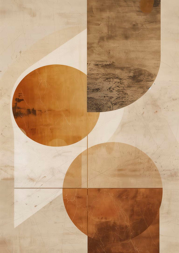 Abstract autumn-inspired geometric artwork with brown and beige shapes for Autumn Dream 01 product display.