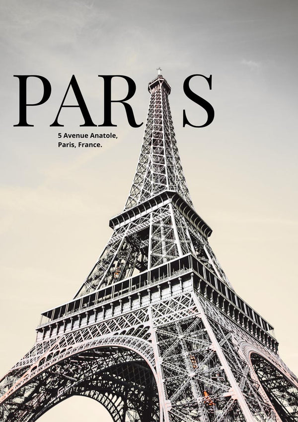 Artsy Eiffel Tower with "PARIS" text, product image for Paris Eiffel Tower Artsy Edition décor.