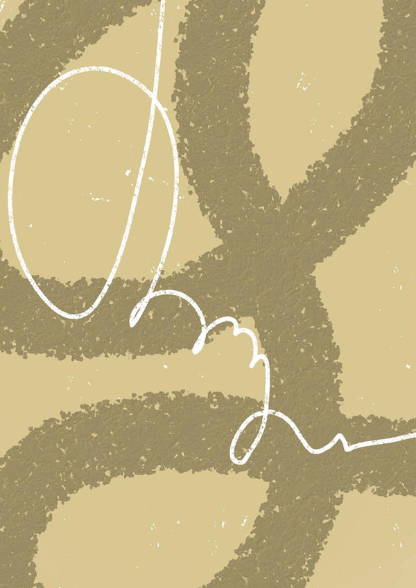 Abstract art print with looping beige and tan lines, featured on the Drift Loop I - Yuli product page.