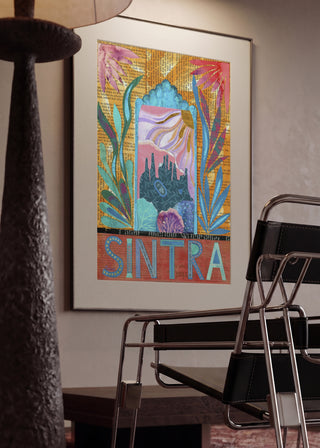 Sintra Dream by Enikő Marosváry-Kramcsák in a mounted frame in a modern interior