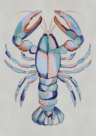 Aquarel blauwe kreeft - Nikita Jariwala