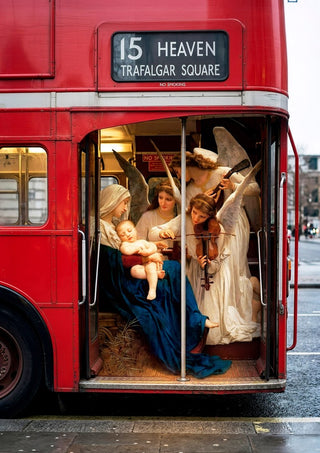 Heaven Route by Dikhotomy - Madonna and angels inside a red London bus