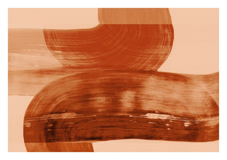 abstract shapes - autumn orange by Iris Lehnhardt - rust orange bands curving on a peach ground
