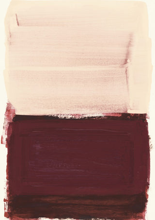 colorfields pale pink warm red by Iris Lehnhardt - a pale blush field above a deep wine red block
