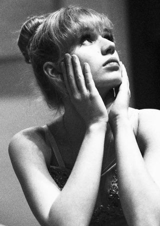 The Russian ballet dancer by Bettinafloorphoto - a black and white close-up of a dancer looking up