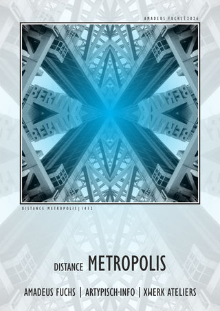 Distance Metropolis - Mirror Signal by Amadeus Fuchs - a steel and glass structure mirrored around a burst of light