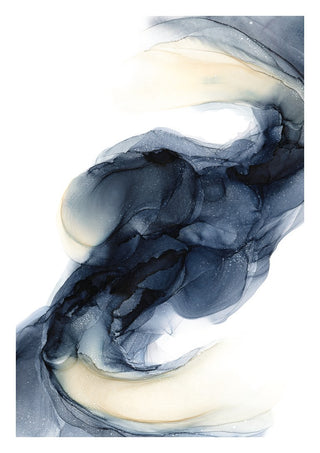 Frozen Light by Anna Dormir - a band of deep navy ink with cream and gold across a white ground