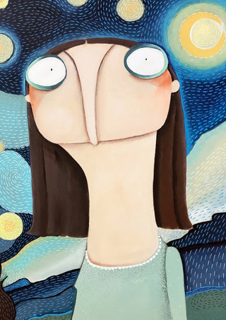 Reklamation Sternenhimmel by lacaluna - a figure before a swirling blue starry sky