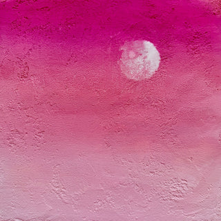 Pink Atmosphere by Marina Agre - a pale sun in a textured field of magenta and dusty rose