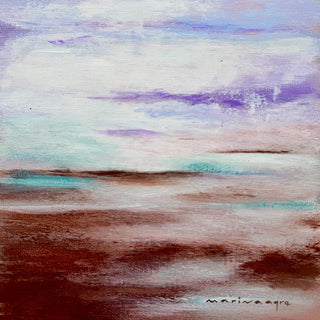 Lavender Haze by Marina Agre - soft lilac and turquoise above bands of warm brown and rust