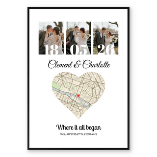 Kaart- & fotocollage - Gepersonaliseerde poster