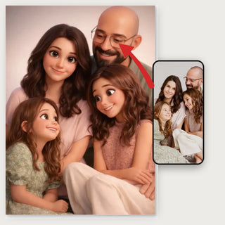 3D-geanimeerd familieportret - Gepersonaliseerde poster