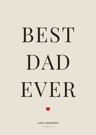 Best Dad Ever personalised poster – Sand