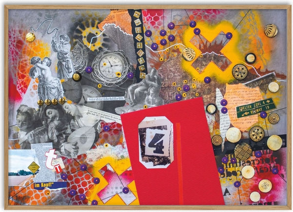 Shelter Cove by Dada - a red panel among baroque statues, clock faces and a green road sign