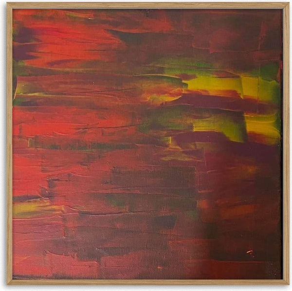 Red Horizon by Maria-Tia - horizontal strokes of scarlet and brick red with flashes of yellow