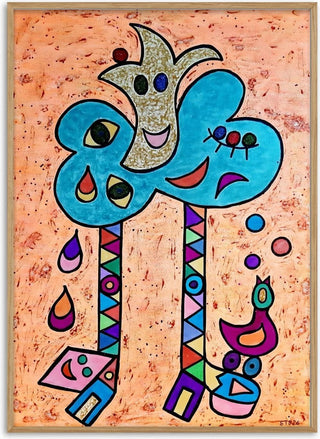 Blue Tree with Faces - Steffi Seiler