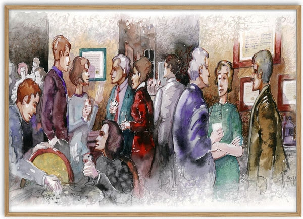AFTER WORK PARTY by Deignus - a crowd with glasses at a gallery reception