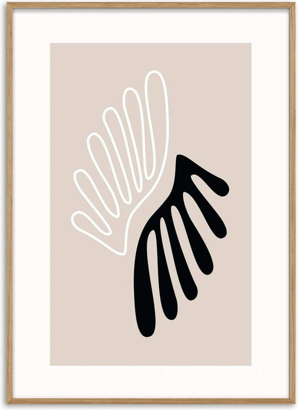 Black & white coral poster til stuen