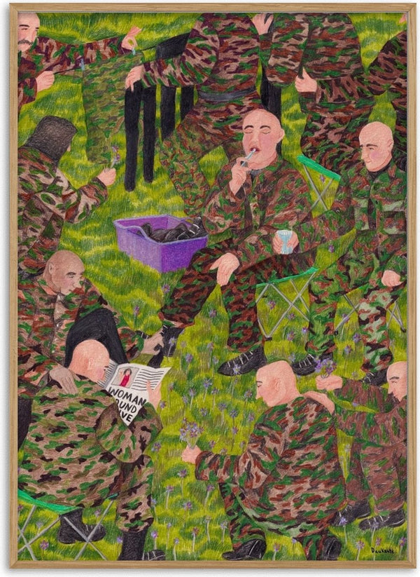 One way to stop hiccups is to poke the back of your throat with a cotton swab by Daukantė - soldiers on a green meadow, one with a cotton swab