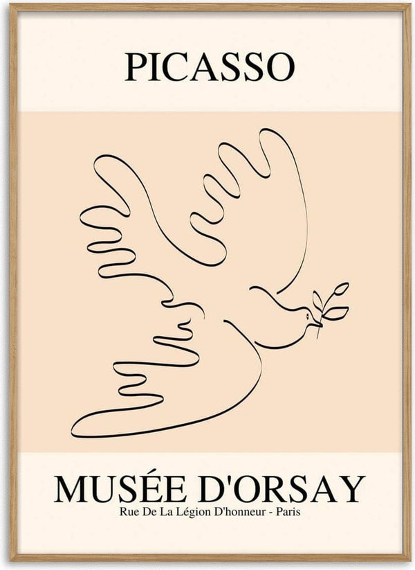 Affiche oiseau de paix inspirée de Picasso