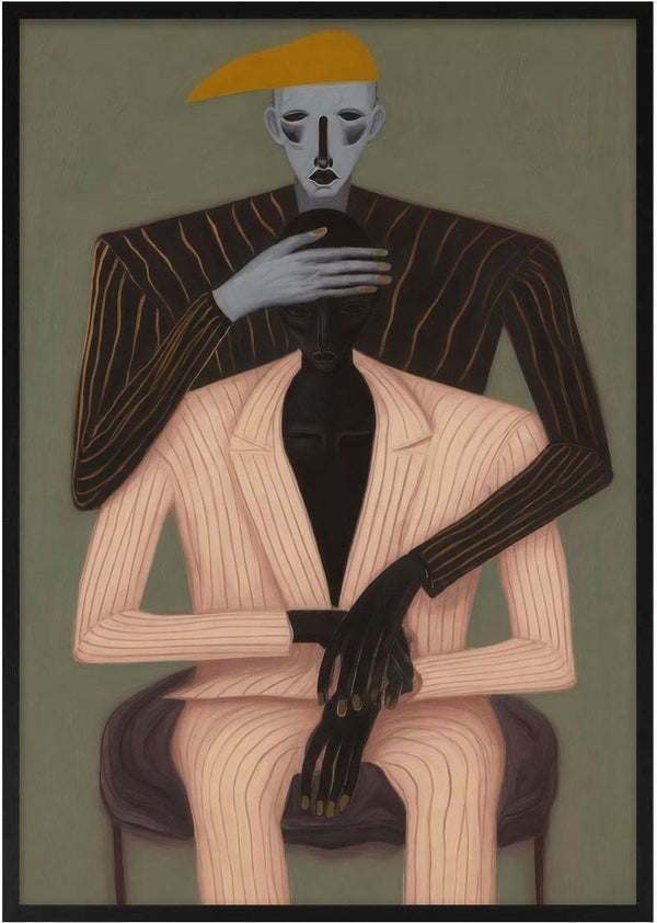 Second Face masked figure portrait poster by Martin Zen