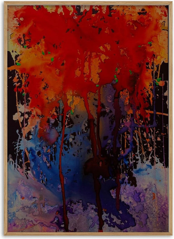 Untitled by Maria Umrikhina - red and orange breaking downward into purple and deep blue runs