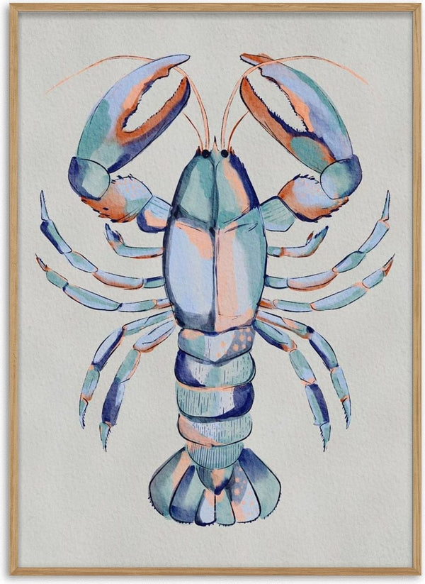 Aquarel blauwe kreeft - Nikita Jariwala