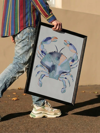 Schilderij van blauwe kustkrab - Nikita Jariwala