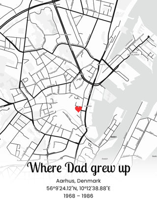 Where Dad Grew Up personalised map poster – Square